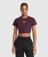 Running Graphic Crop Top Depth Purple