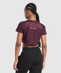Running Graphic Crop Top Depth Purple