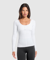 Rest Day Buttery Soft Long Sleeve Top White