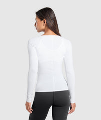 Rest Day Buttery Soft Long Sleeve Top White