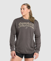 Lifting Essentials Long Sleeve Top Greyed Purple