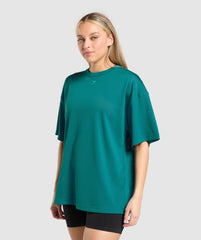 Mesh Graphic Oversized T-Shirt Functional Teal