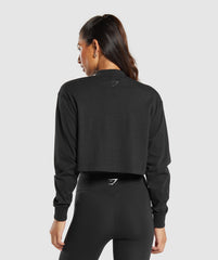 Outline Oversized Top Black