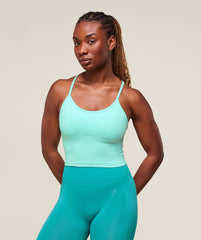 Energised Seamless Crop Top Pop Turquoise