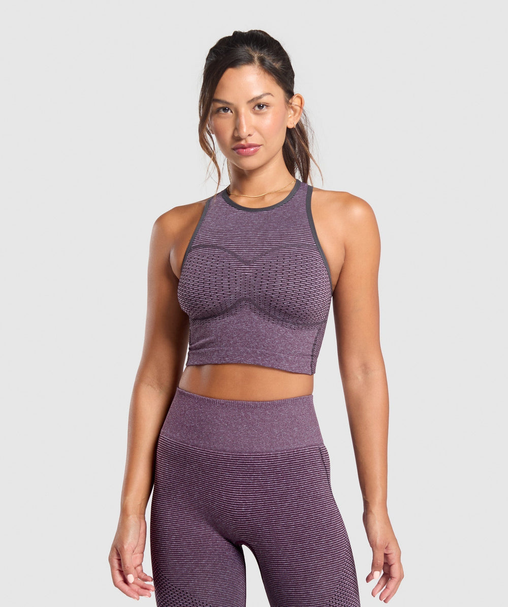 Sport Seamless Cropped Tank Magenta Purple/Dolly Pink