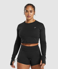 Lifting Long Sleeve Crop Top Black