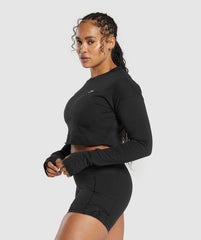 Lifting Long Sleeve Crop Top Black