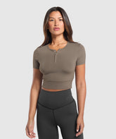 Rest Day Buttery Soft Midi Top Camo Brown
