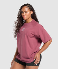 Legacy Logo Oversized T-Shirt Washed Berry Pink