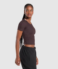 Rib T-Shirt Brown Marl