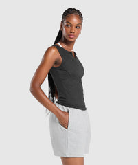 Rest Day Rib Top Black Marl