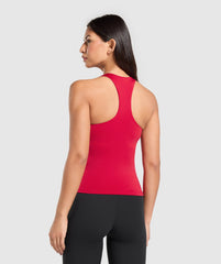 Everyday Racer Back Tank With Shelf Carmine Red