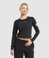 Tattoo Midi Long Sleeve T-Shirt Black