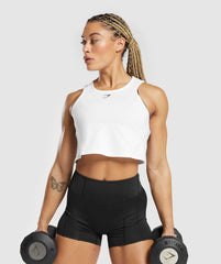 Lifting Essential Cotton Crop Tank White