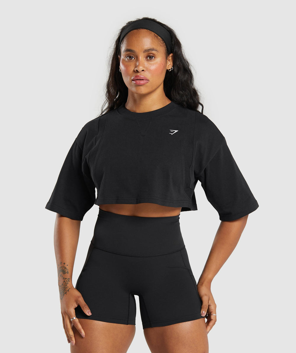 Heavyweight Cotton Crop T-Shirt Black