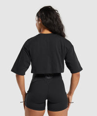 Heavyweight Cotton Crop T-Shirt Black