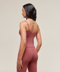 Soft Sculpt Tank With Shelf Washed Berry Pink