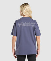 Trace Graphic Oversized T-Shirt Weighted Purple
