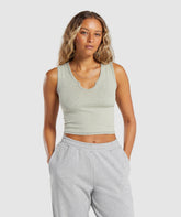 Rib Tank Chalk Green Marl