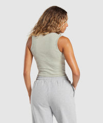 Rib Tank Chalk Green Marl