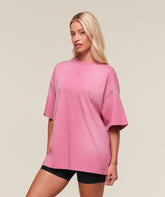 Summer Tie-Dye Graphic Oversized T-Shirt Sunset Pink/Wash