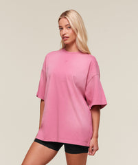 Summer Tie-Dye Graphic Oversized T-Shirt Sunset Pink/Wash