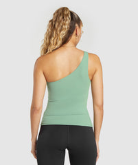 Asymmetric Shelf Tank Dollar Green
