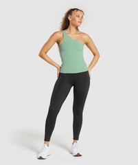 Asymmetric Shelf Tank Dollar Green