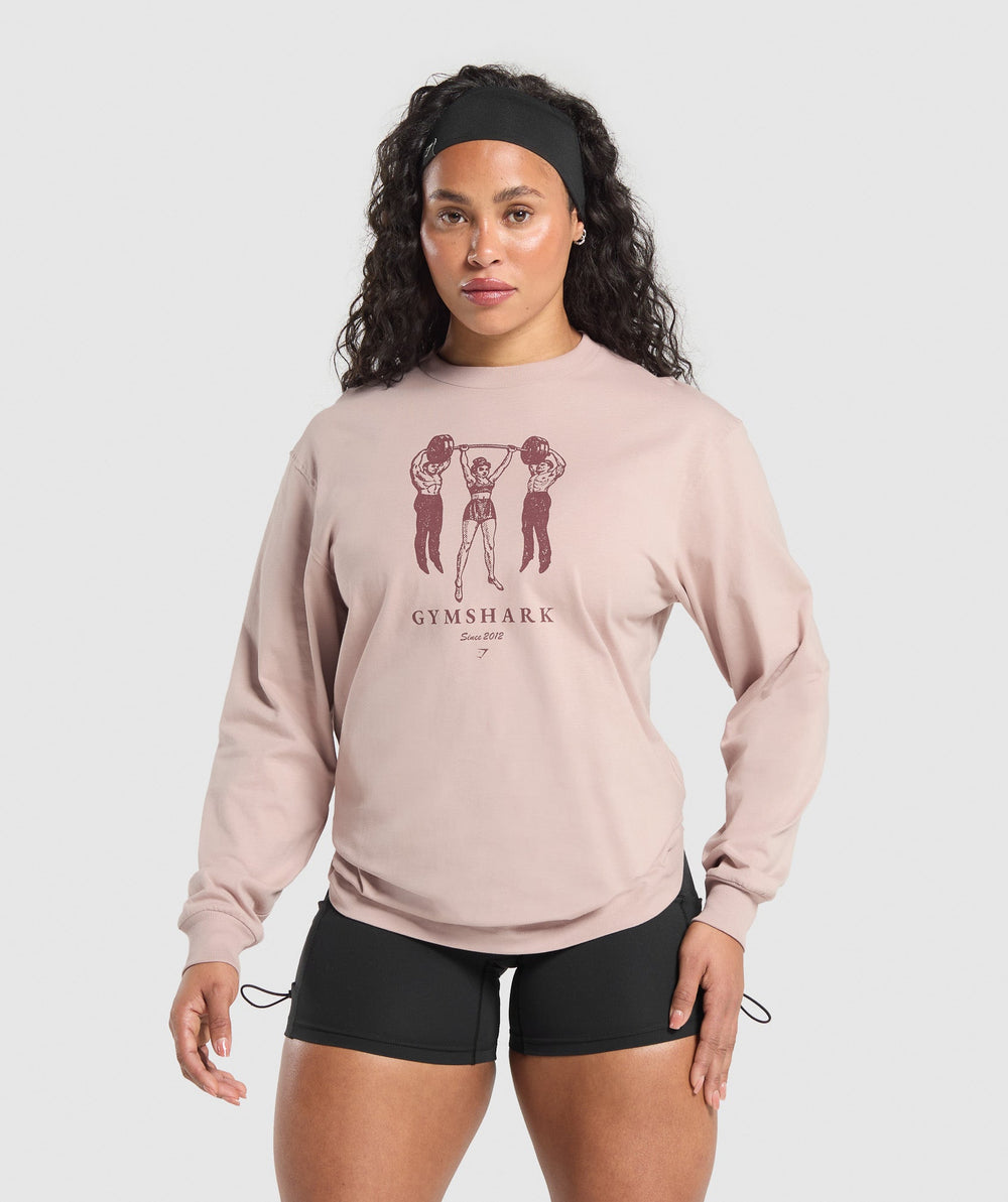 Retro Lifting Long Sleeve T-Shirt Muted Pink