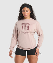 Retro Lifting Long Sleeve T-Shirt Muted Pink