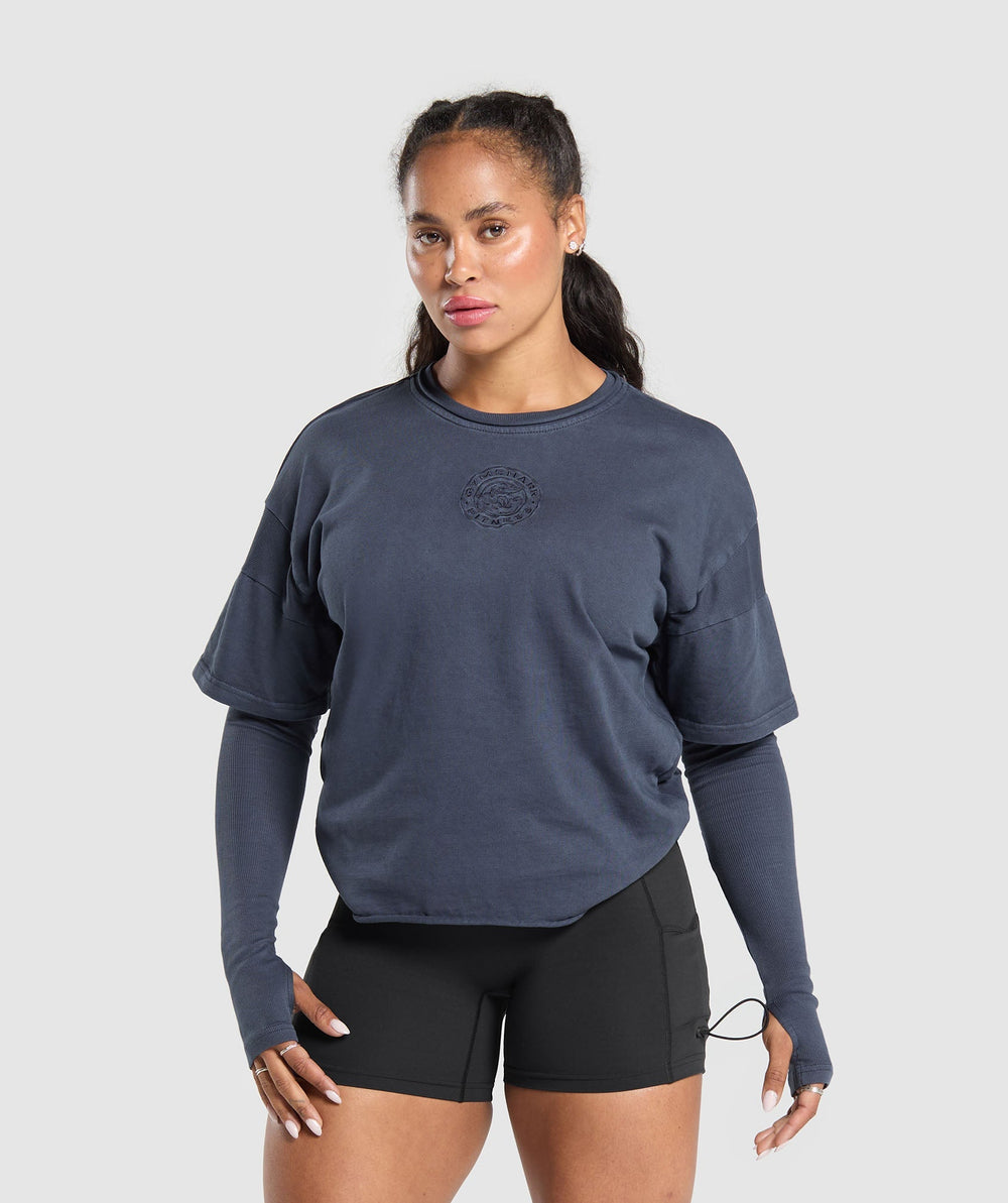 Premium Legacy Washed 2-in-1 Long Sleeve Heavy Blue