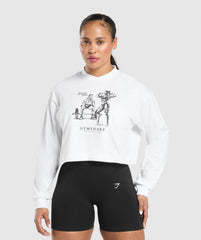 Two Strong Women Midi Long Sleeve Top White