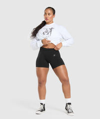 Two Strong Women Midi Long Sleeve Top White