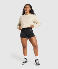 Heavyweight Cotton Long Sleeve Top Ecru White