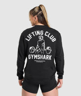 Lifting Club Graphic Long Sleeve Top Black