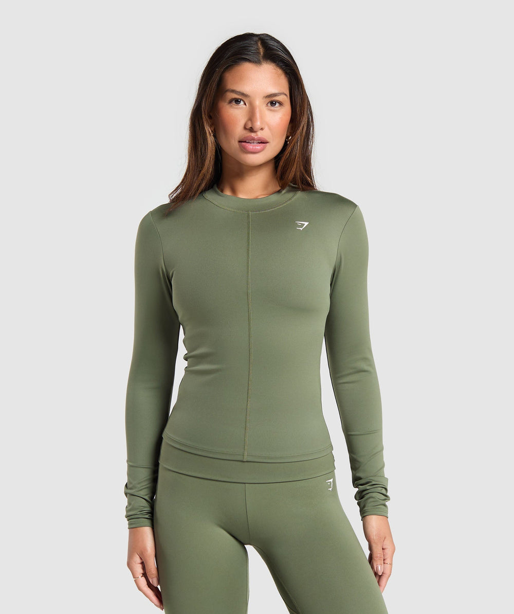 Everyday High Neck Long Sleeve Top Core Olive