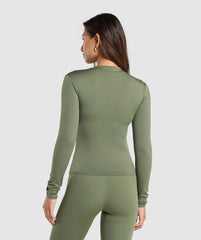 Everyday High Neck Long Sleeve Top Core Olive