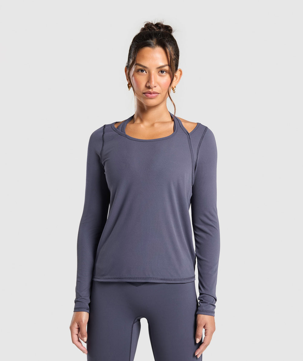 Elevate Long Sleeve Top Heavy Blue