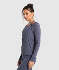 Elevate Long Sleeve Top Heavy Blue