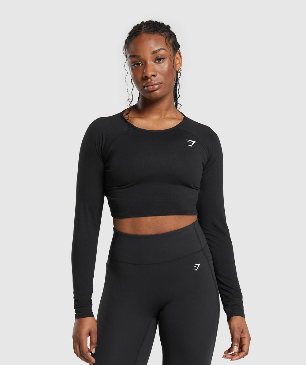 Lifting Essential Long Sleeve Crop Top Black