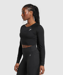 Lifting Essential Long Sleeve Crop Top Black