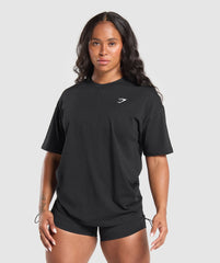 Adapt Camo Graphic Oversized Top Black