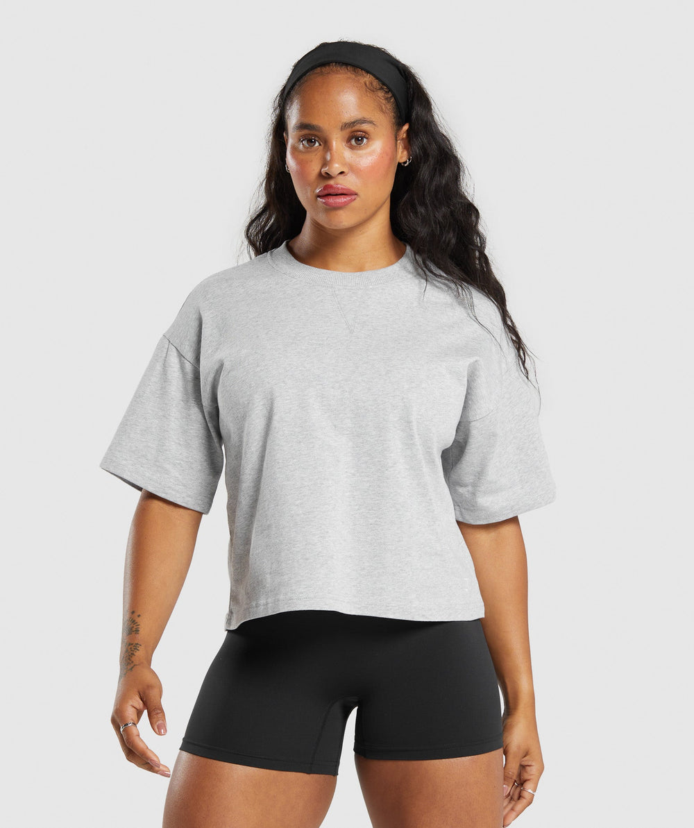 Heavyweight Cotton T-Shirt Light Grey Marl