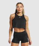 Lifting Essential Cotton Crop Tank Black