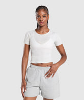 Rib T-Shirt White Marl