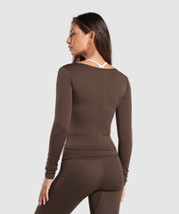 Everyday Long Sleeve Midi Top Archive Brown