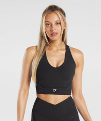 Crop Mesh Tank Black