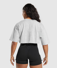 Heavyweight Cotton Crop T-Shirt Grey