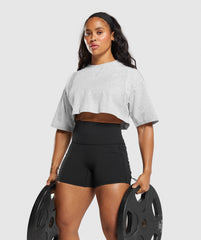 Heavyweight Cotton Crop T-Shirt Grey