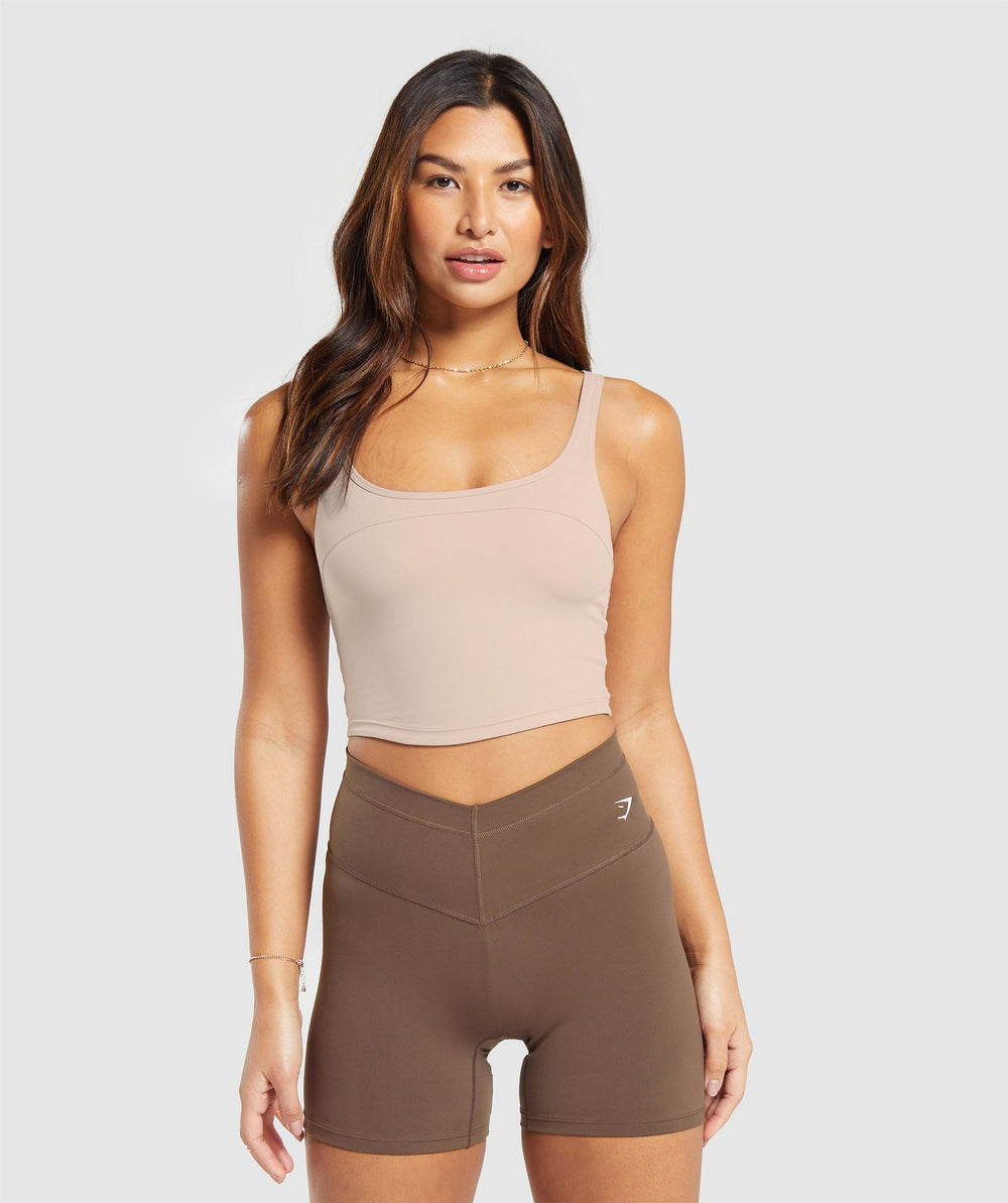 Scoop Back Crop Tank Stone Pink